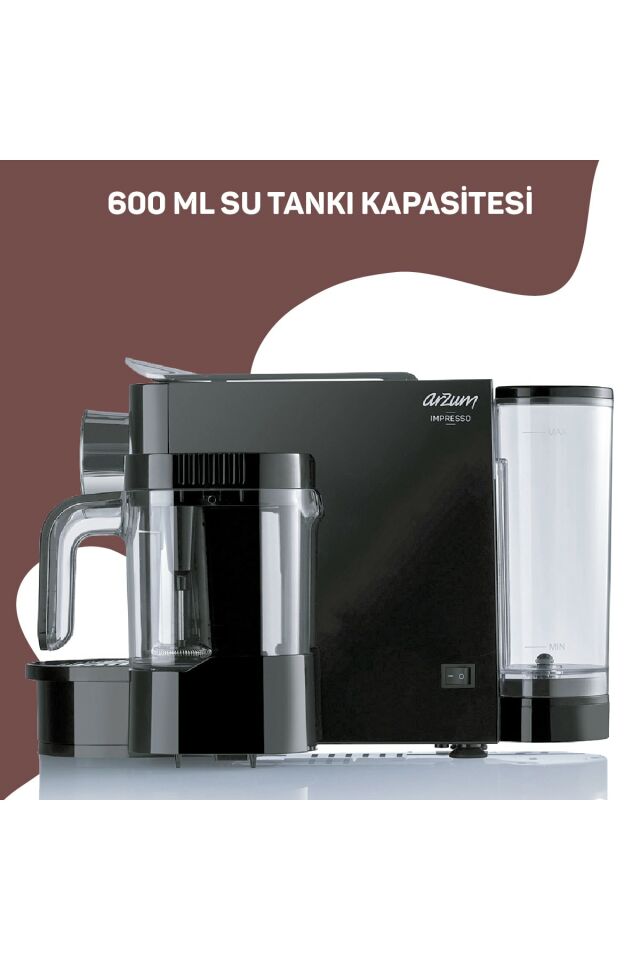 Arzum Impresso Kapsüllü Kahve Makinesi - Siyah