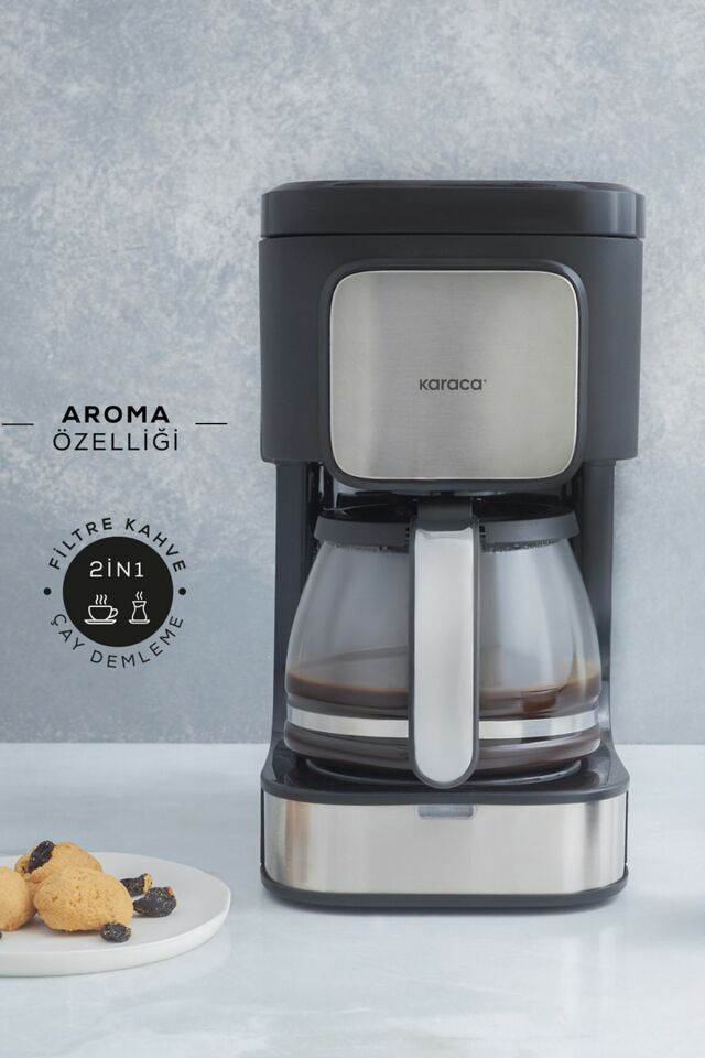 Karaca - Coffee Brew Inox 2 İn 1 Aroma Özellikli Filtre Kahve ve Çay Demleme Makinesi