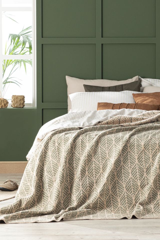 Leafnet Cotton Single Blanket 150x200 cm Green