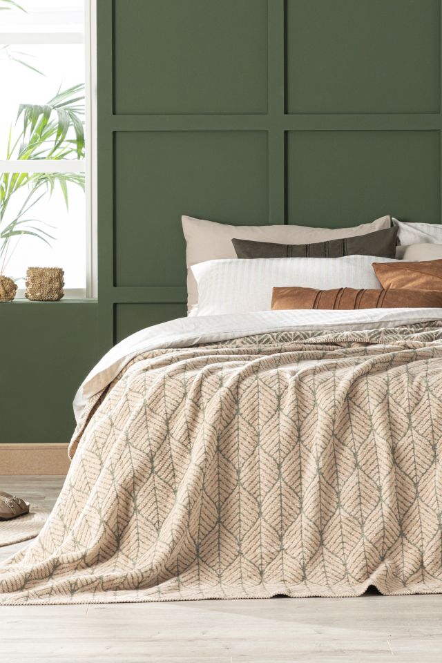 Leafnet Cotton Single Blanket 150x200 cm Green