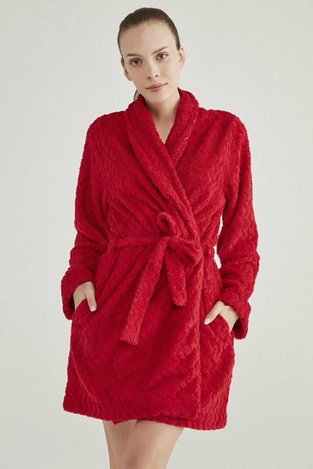 Red Soft Red Dressing Gown