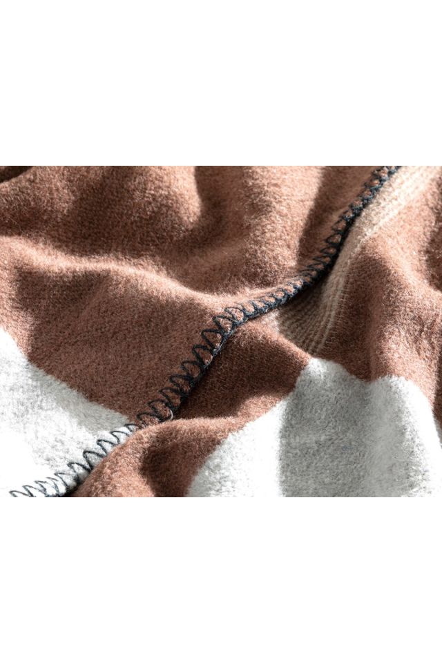 Block Cotton Double Blanket 200x220 Cm Beige