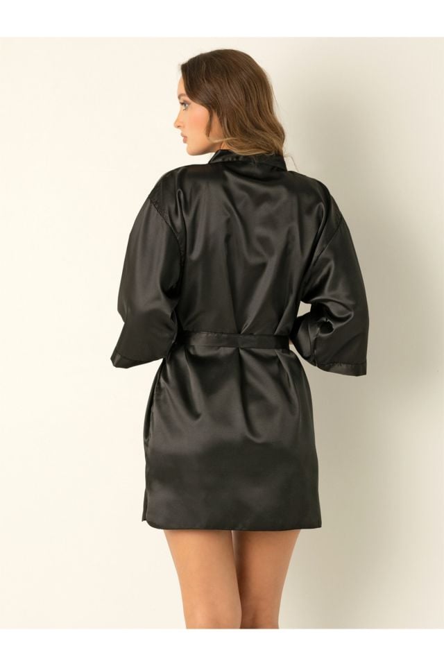 Satin Mini Belted Dressing Gown