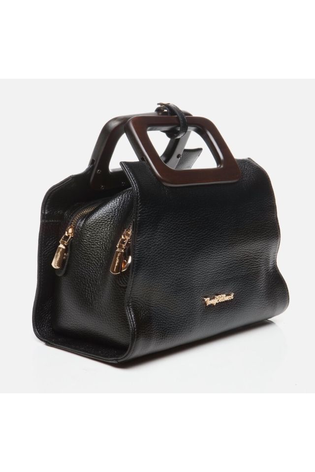 Genuine Leather Black Women Portfolio