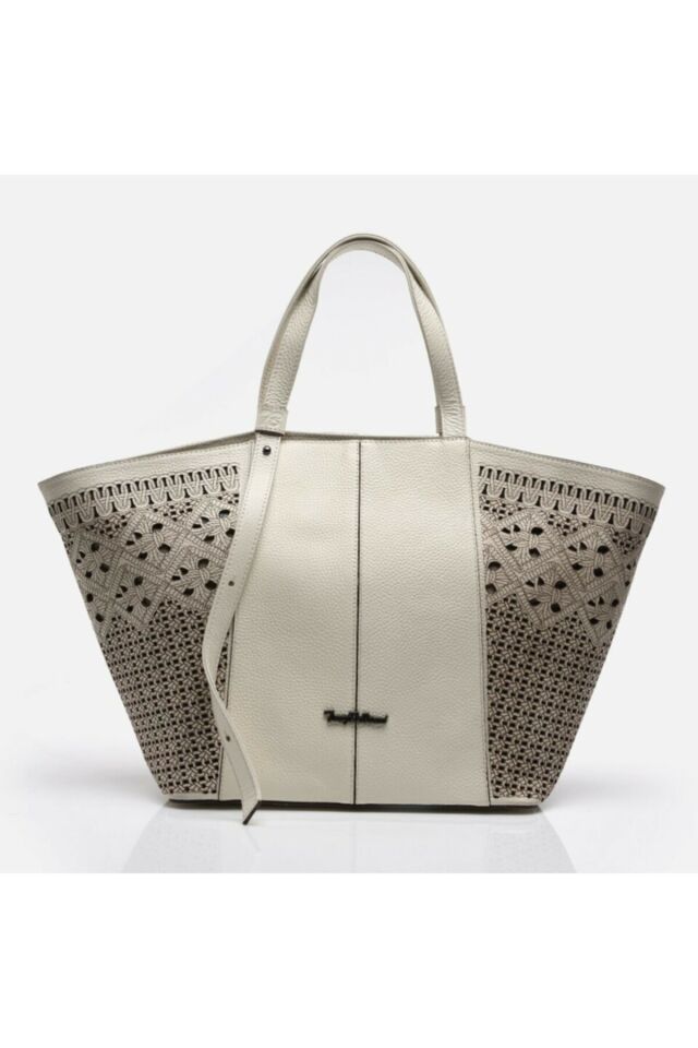 Genuine Leather Beige Women's Bag