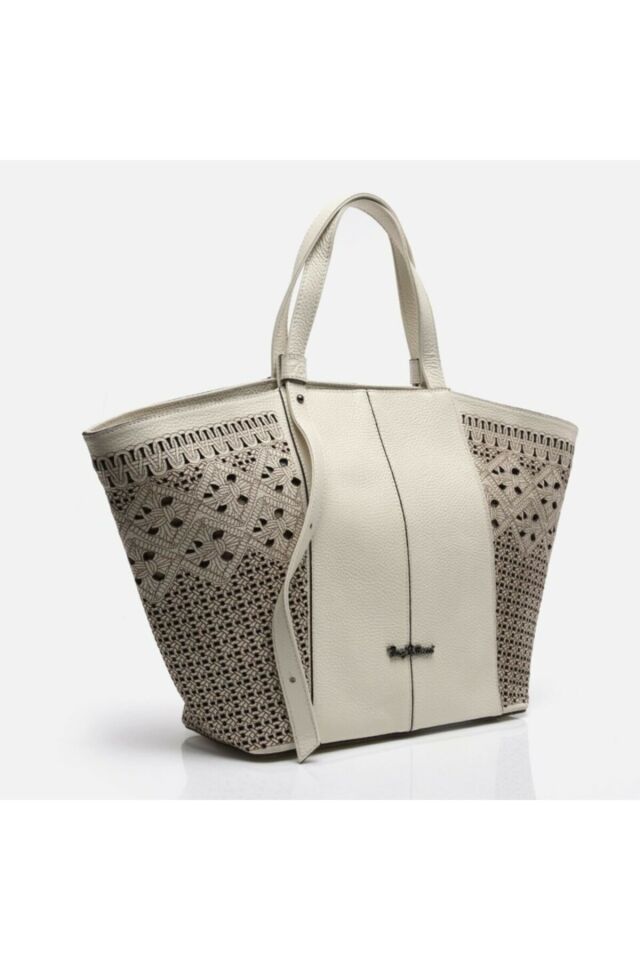 Genuine Leather Beige Women's Bag