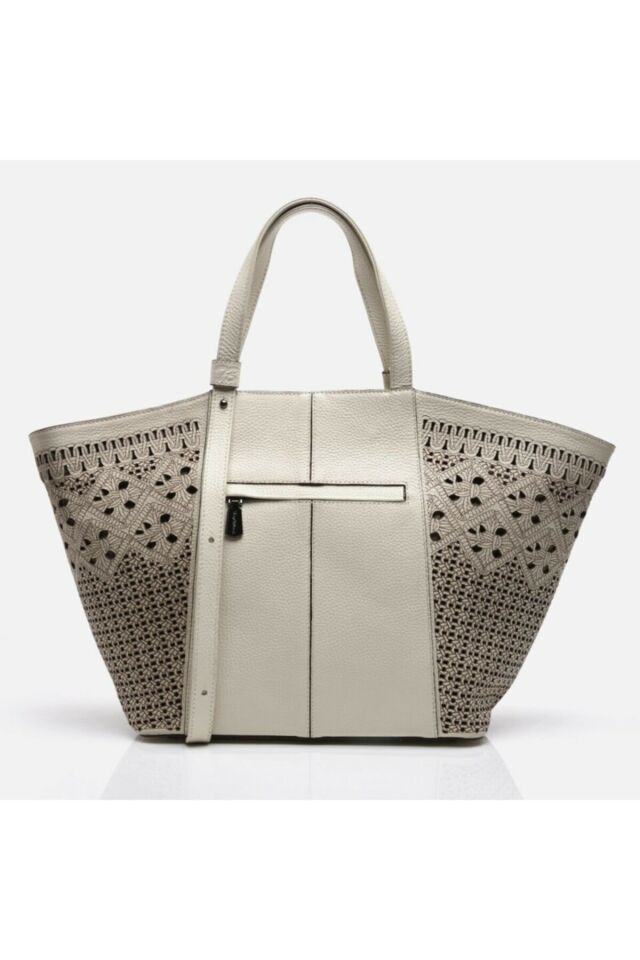 Genuine Leather Beige Women's Bag