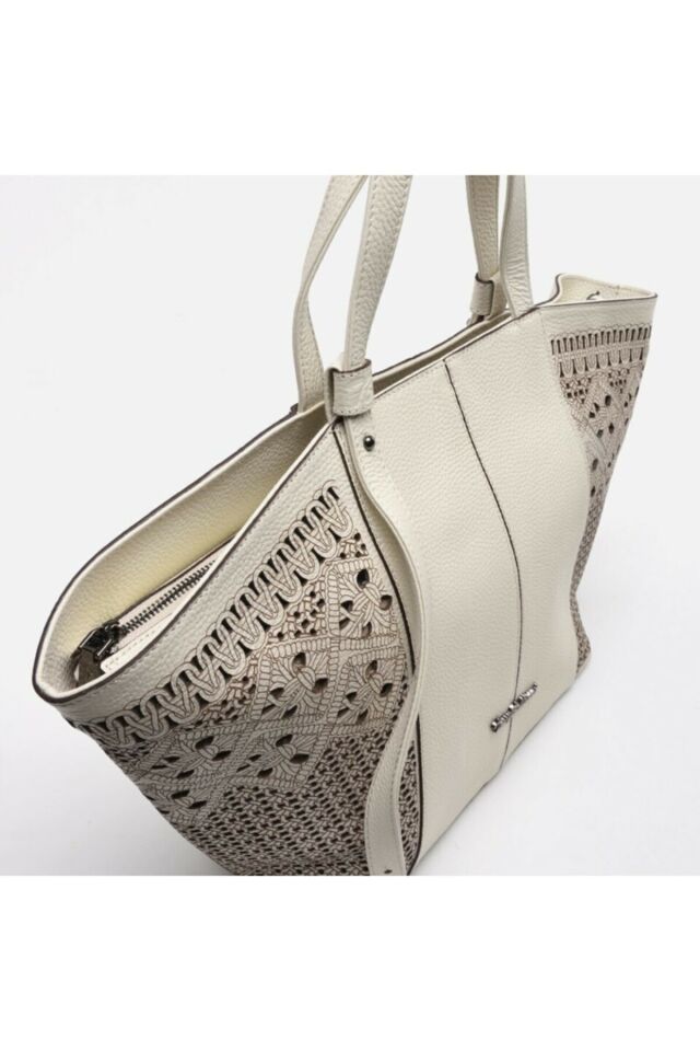 Genuine Leather Beige Women's Bag