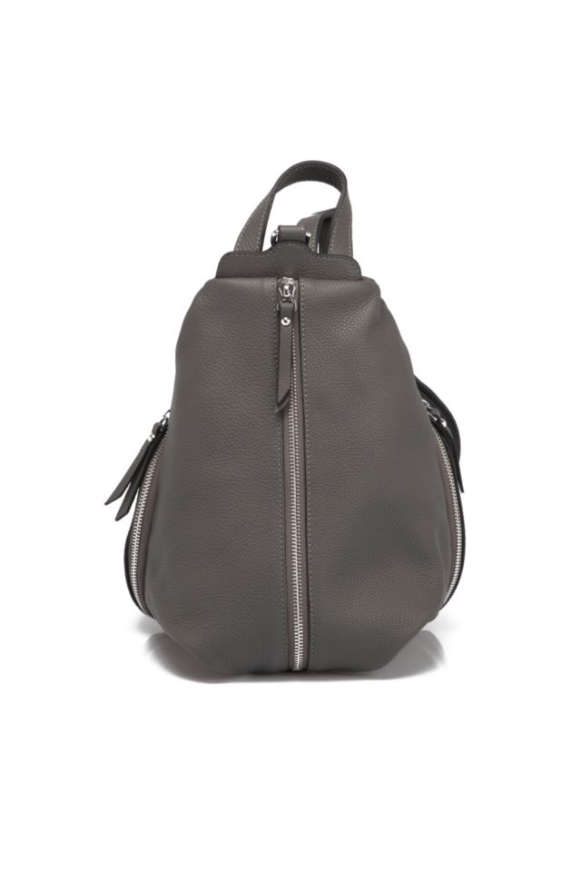 Gray Leather Women's Backpack 79830g35