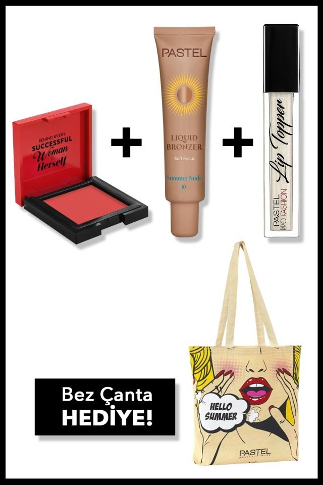 Hello Summer Set Liquid Bronzer No:10+cream Blush No:43+lip Topper 301+hello Summer Bez Çanta