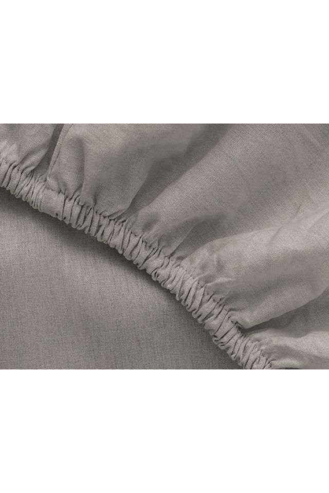 Düz Pamuklu Tek Kişilik Lastikli Çarşaf 100x200 Cm Çakıl Taşı