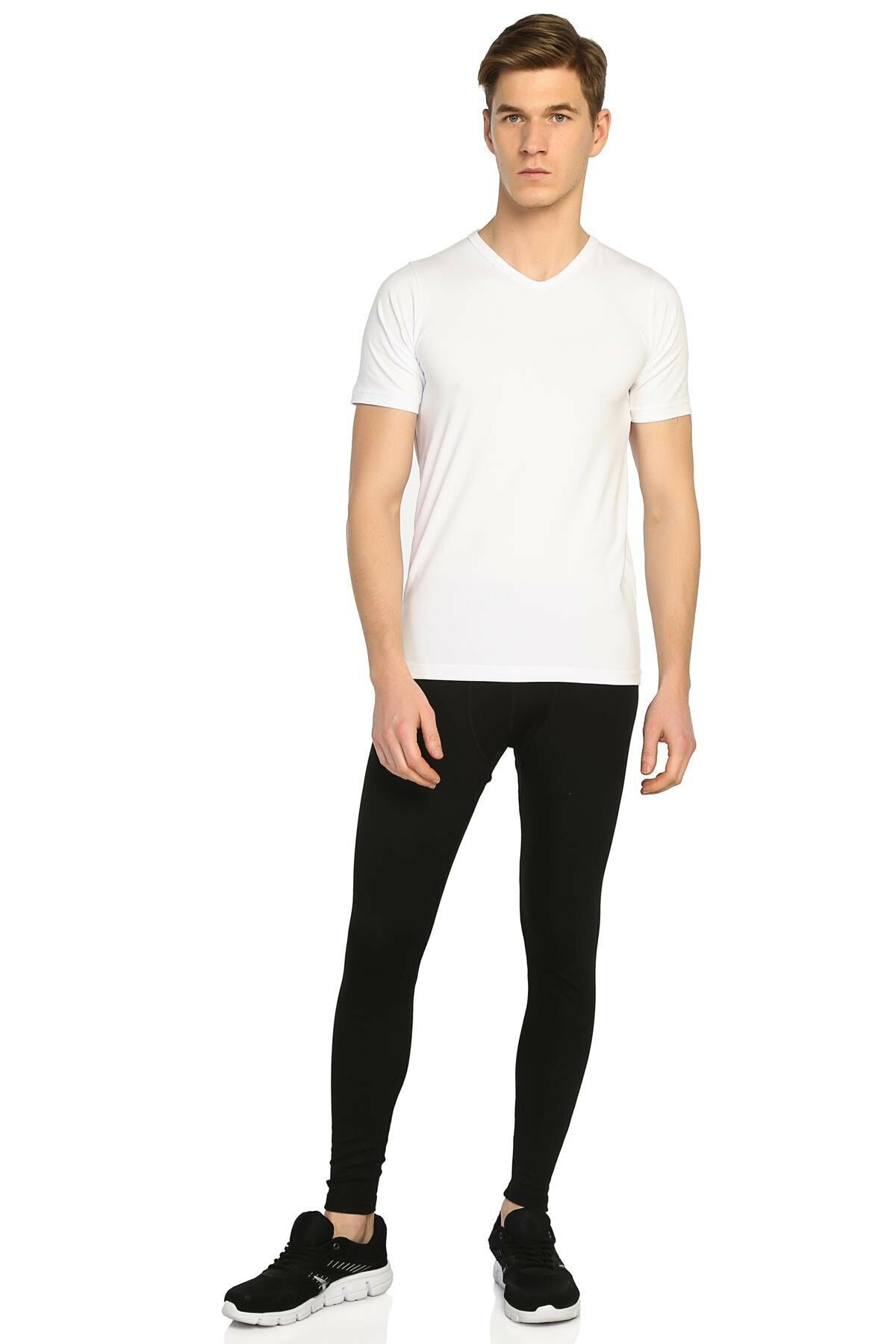 Men's Black 2-Pack Thermal Raised Tights Underwear