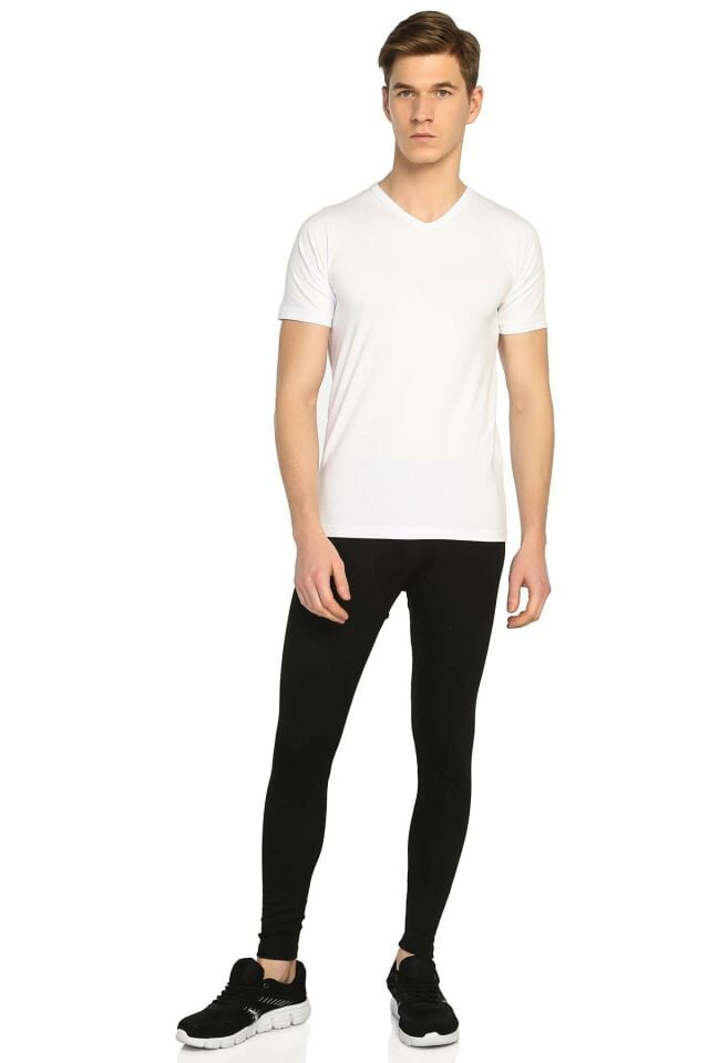Men's Black 2-Pack Thermal Raised Tights Underwear