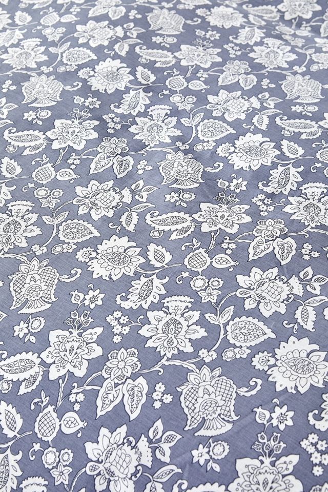Celerina Blue 100% Cotton Single Fitted Elastic Duvet Cover Set