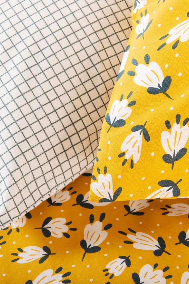 Young Cubie Yellow Single Double Sided 100% Cotton Duvet Cover Set