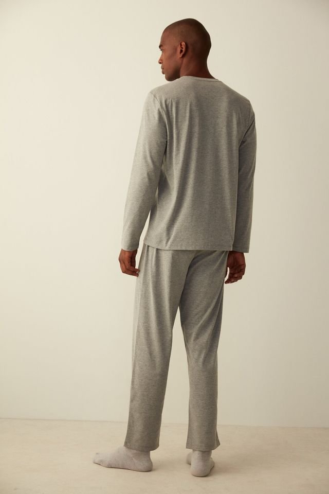 Gray-melange Funny Gray Pajama Set