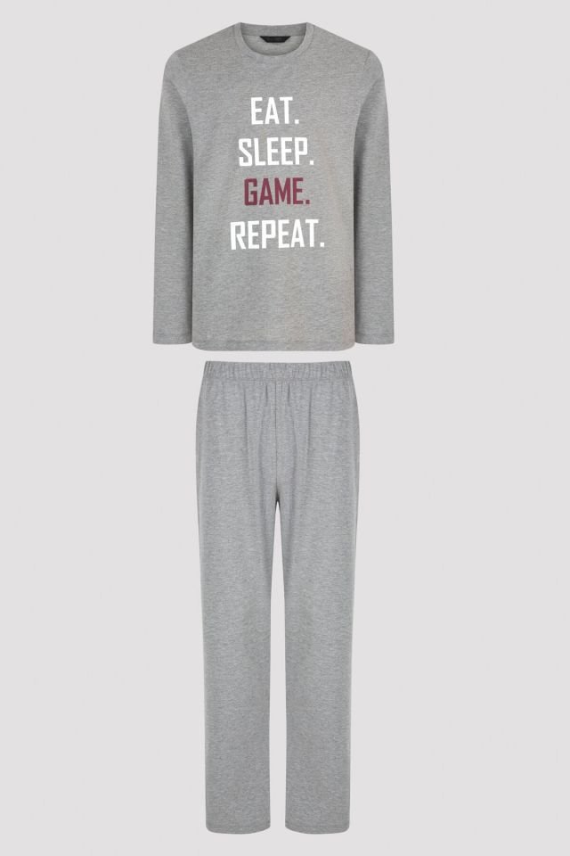 Gri-melanj Funny Grey Pijama Seti