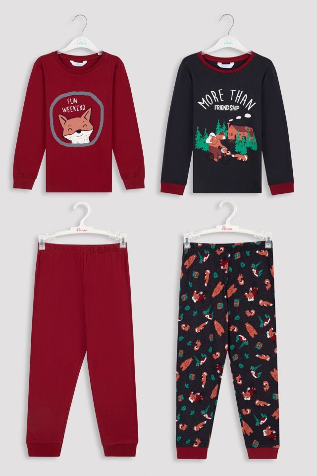 Çok Renkli Erkek Çocuk B. Friendship 2li Pijama Takımı