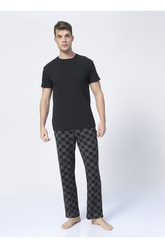 Men's Black Pajama Bottoms