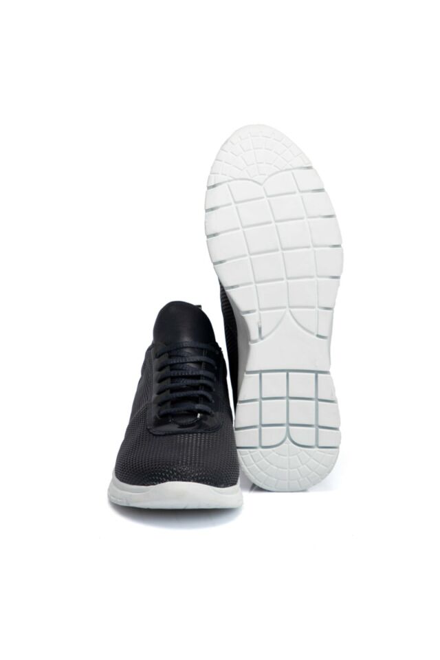 Navy Blue Leather Men's Shoes