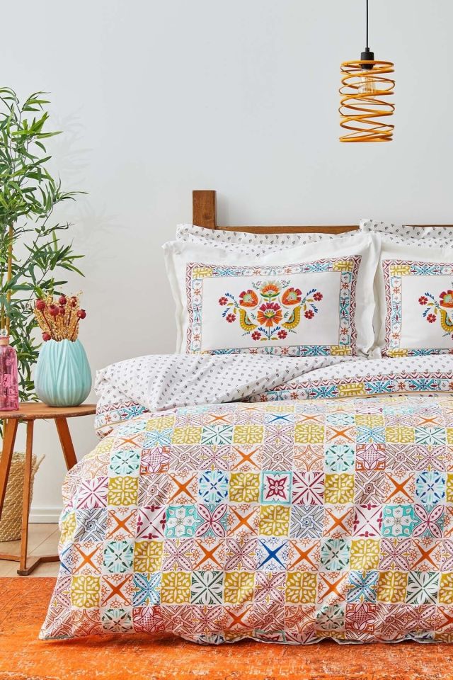 Lumina Yellow 100% Cotton Double Duvet Cover Set