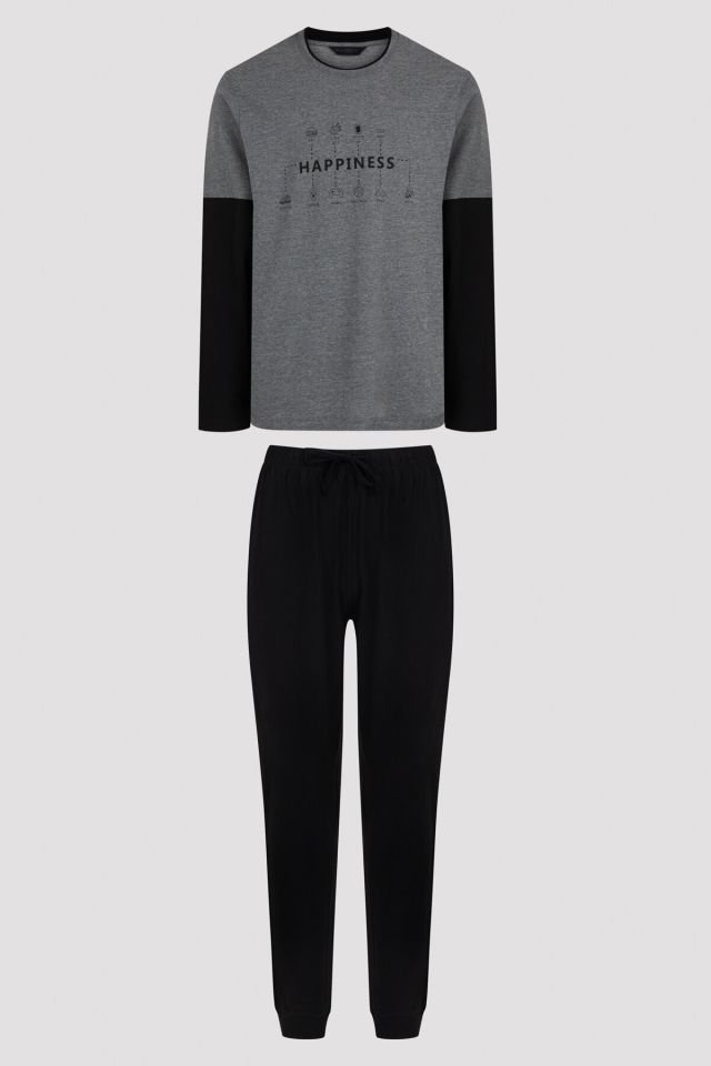 Anthracite Happiness Summer Pants Pajama Set