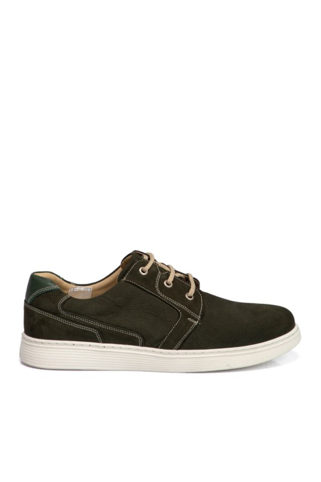 Khaki Nubuck Leather Men's Shoes