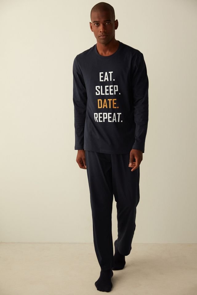 Lacivert Funny Navy Pijama Takımı