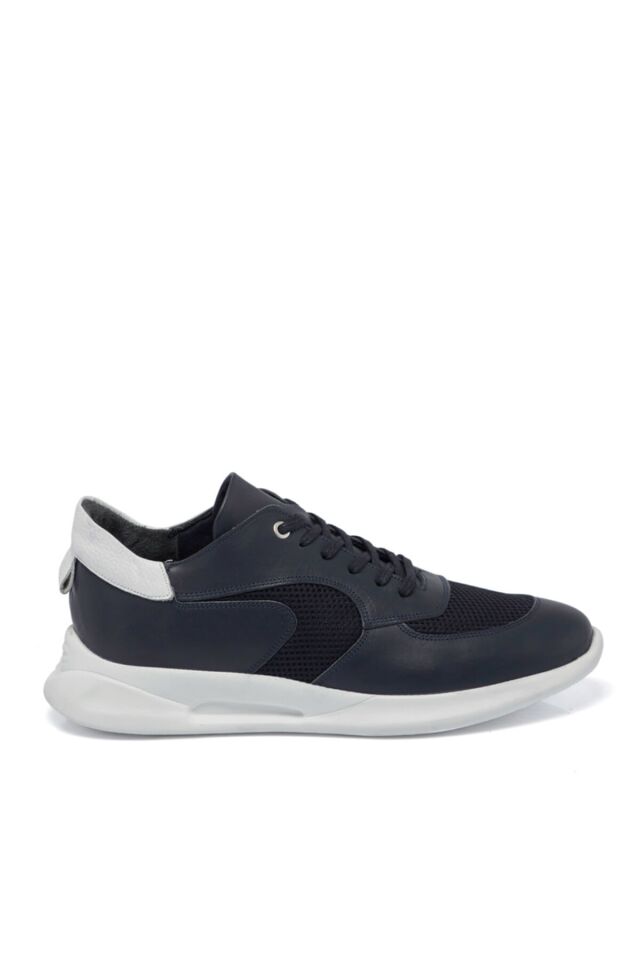 Navy Blue Leather Men's Shoes