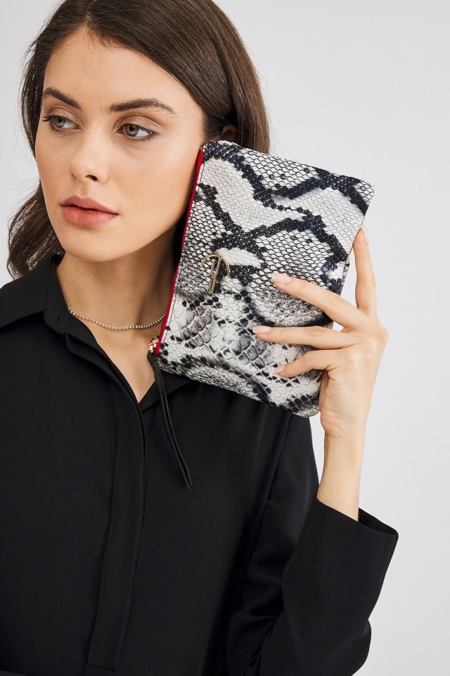 Soft Kroko Zebra Clutch El Çantası