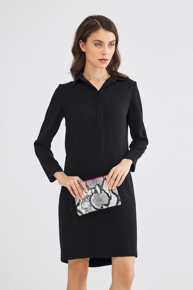 Soft Kroko Zebra Clutch El Çantası