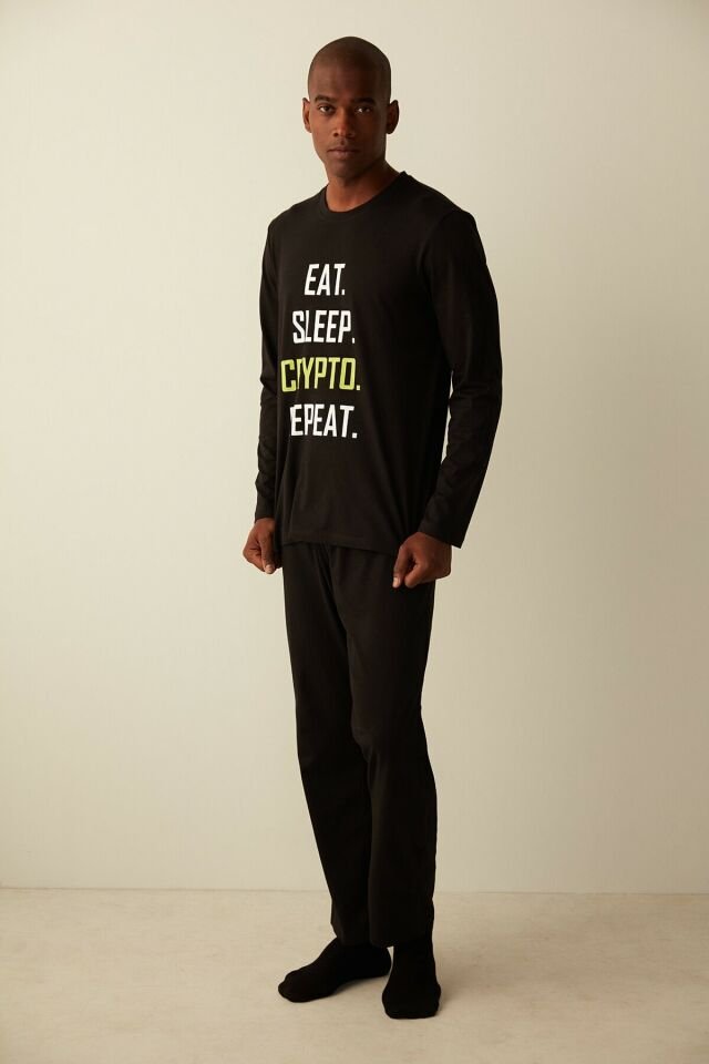 Siyah Funny Black Pantolon Pijama Seti