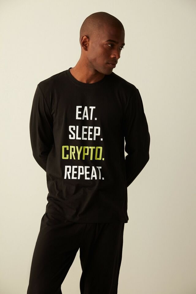 Siyah Funny Black Pantolon Pijama Seti