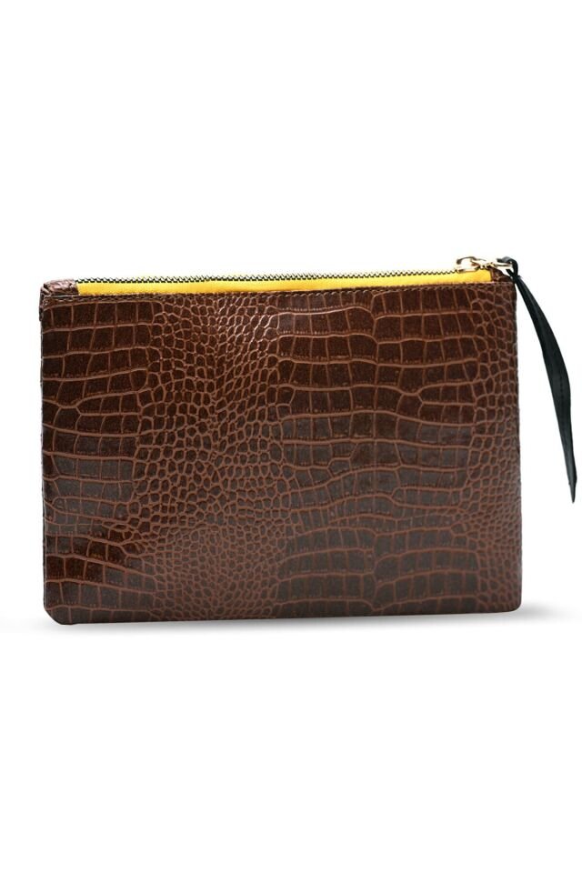 Soft Crocodile Brown Clutch Clutch Bag