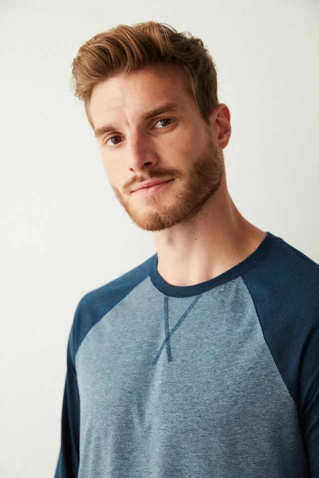 Straight Navy Pantolon Pijama Takımı
