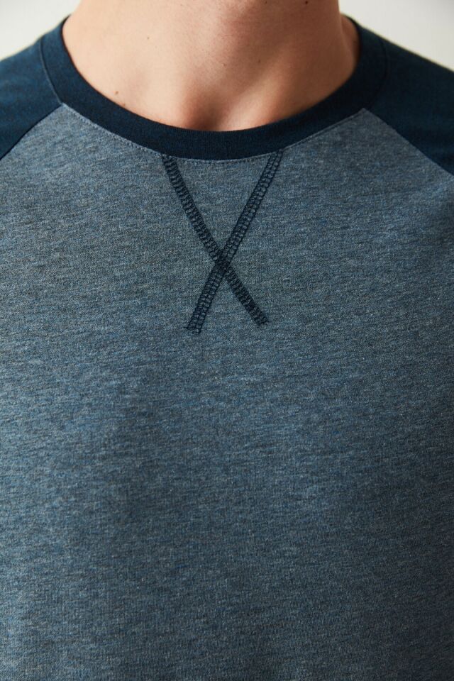 Straight Navy Pantolon Pijama Takımı