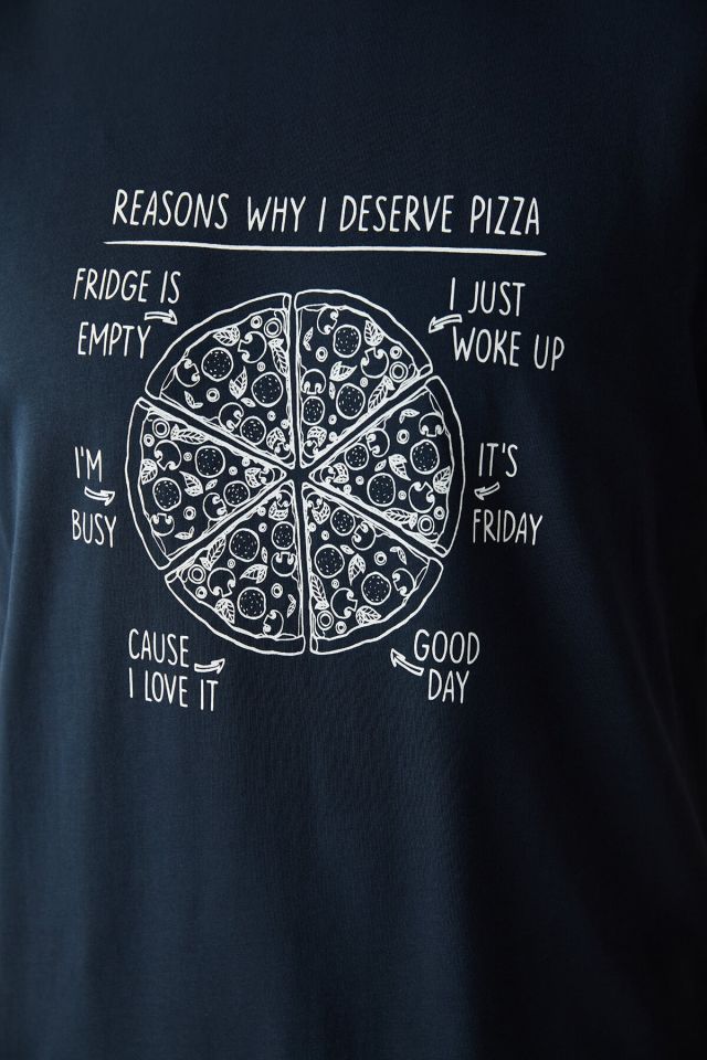 Lacivert Deserve Pizza Pantolon Pijama Takımı