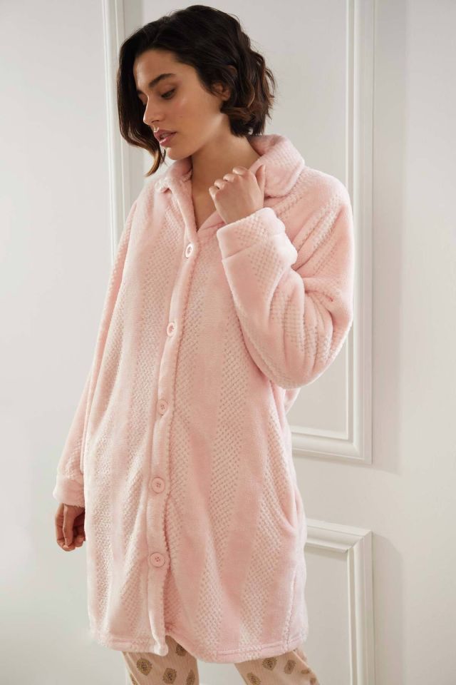Women's Pink Fleece Dressing Gown