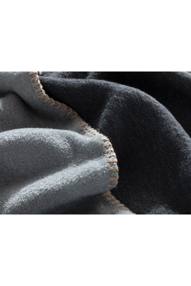 Plain Pamuklu Çift Kişilik Battaniye 200x220 Cm Gri-antrasit