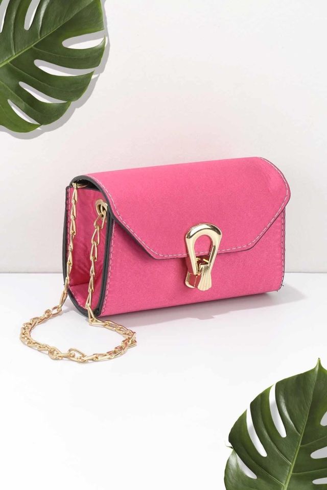 Fuchsia Satin Women's Handbag C06168090538