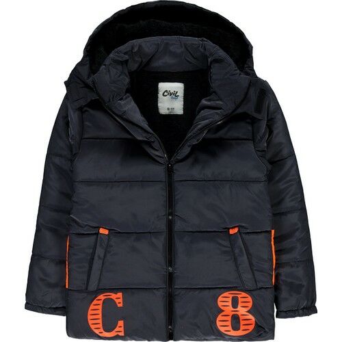 Boys Hooded Coat 10-13 Ages Black