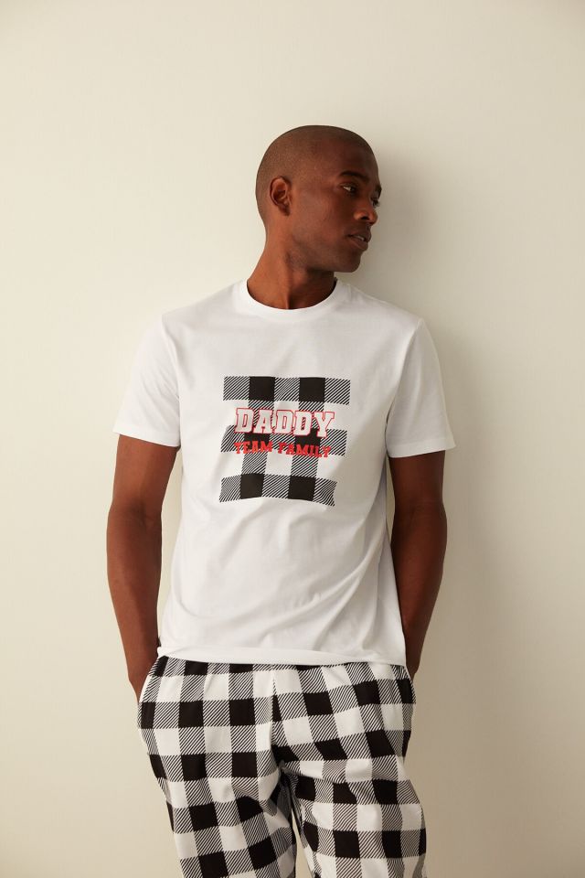 Optical White Daddy Team Family Pajamas Set