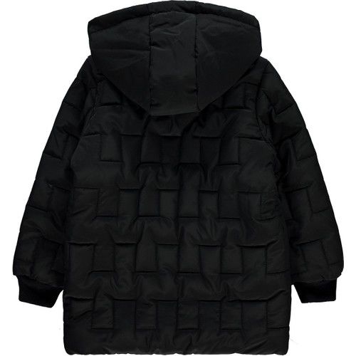 Boys Hooded Coat 6-9 Years Black