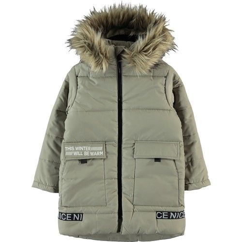 Boys Hooded Coat 6-9 Years Stone Color