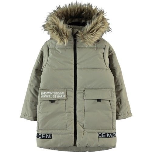 Boys Hooded Coat 6-9 Years Stone Color