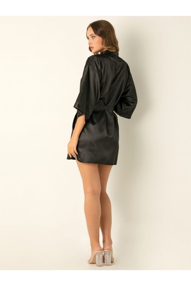 Satin Mini Belted Dressing Gown