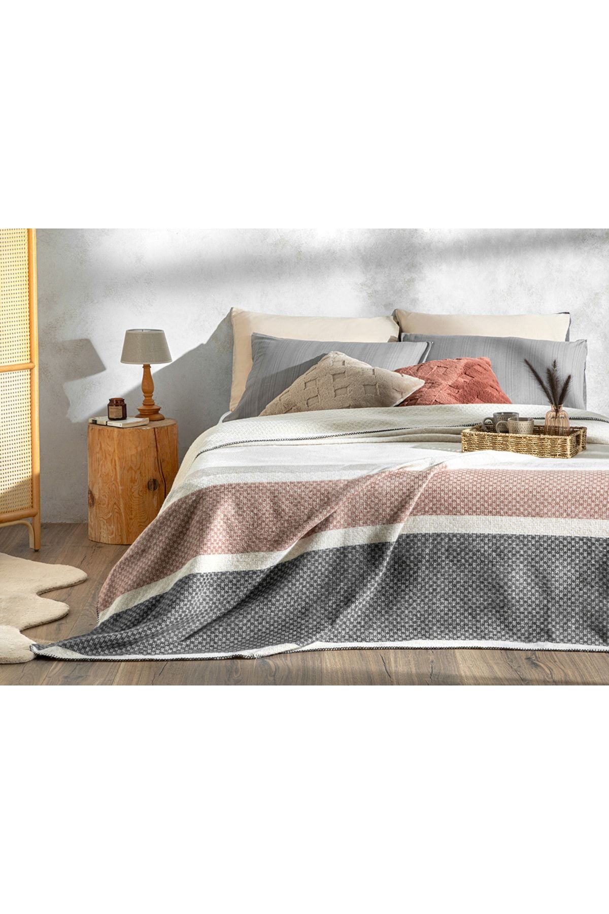 Triple Stripe Scotch Çift Kişilik Battaniye 200x220 cm