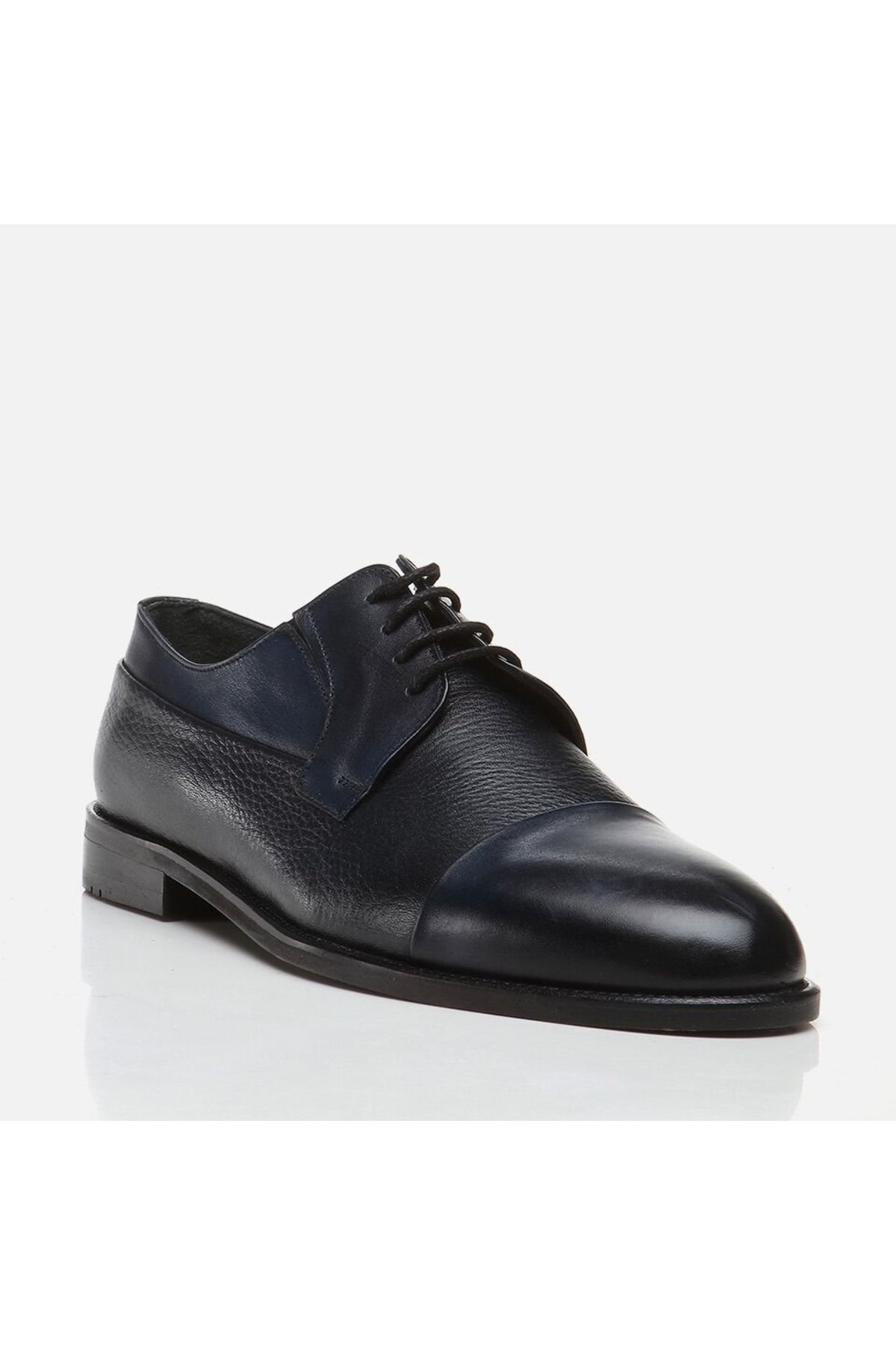 Genuine Leather Navy Blue Men's Classic Shoes