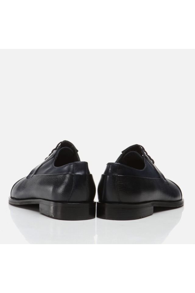 Genuine Leather Navy Blue Men's Classic Shoes