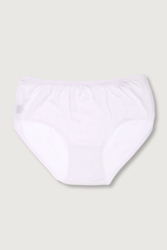 Women's White 6 Pack Cotton Rib High Waist Bato Panties